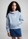 Mango Sudadera estampada capucha - Azul celeste
