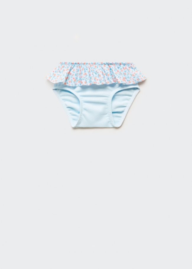 Mango Braguita bikini floral volante - Azul celeste