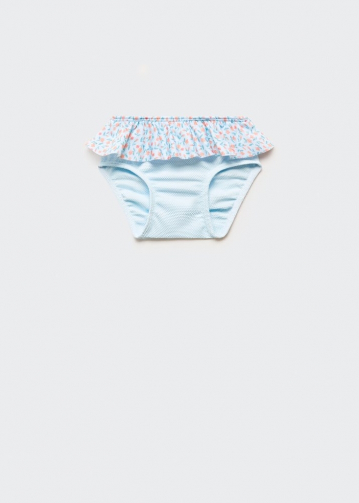 Mango Braguita bikini floral volante - Azul celeste