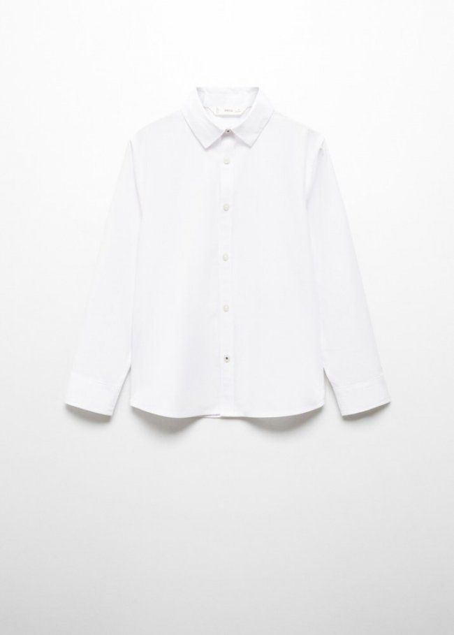 Mango Camisa vestir popelín regular - Blanco