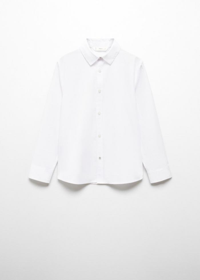 Mango Camisa vestir popelín regular - Blanco