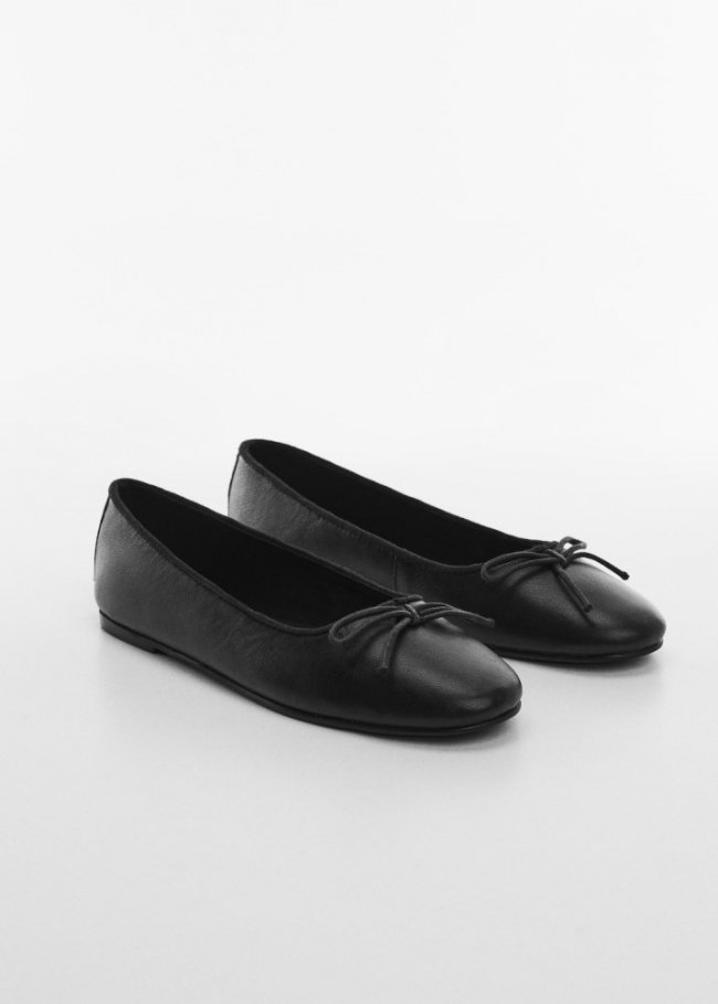 Mango Bailarina piel lazo - Negro