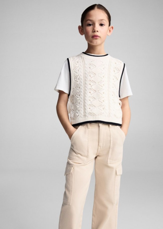 Mango Jeans cargo bolsillos - Beige