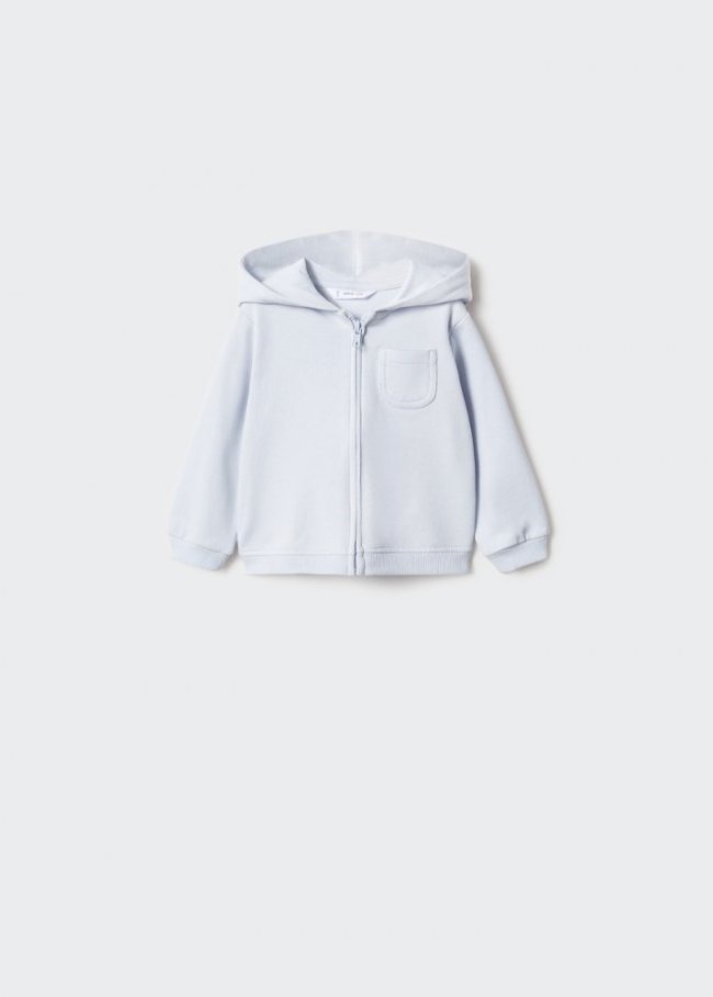 Mango Sudadera capucha orejitas - Azul celeste