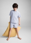 Mango Pijama corto algodón rayas - Azul marino oscuro