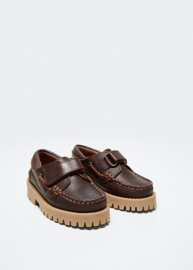 Mango Zapato náutico piel - Marrón