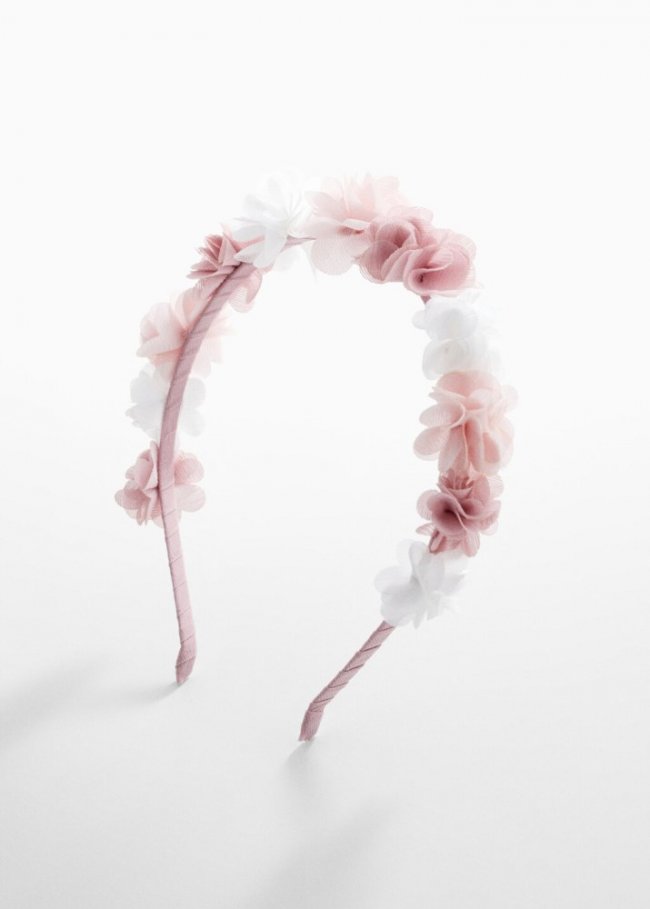 Mango Diadema flores relieve - Rosa palo