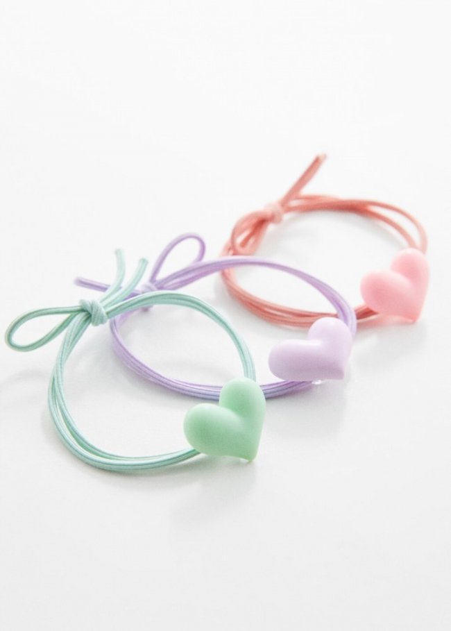 Mango Pack 3 gomas corazones - Lila