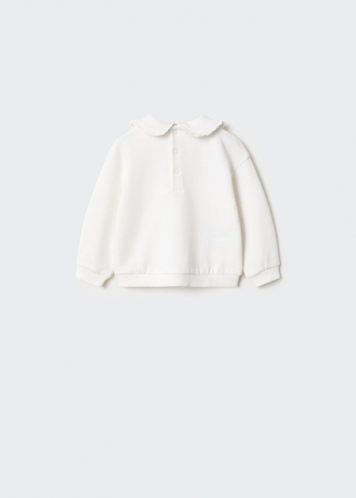 Mango Sudadera cuello babydoll - Blanco roto