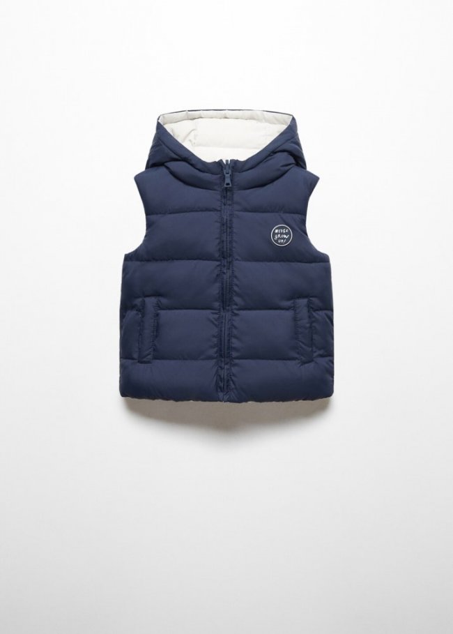 Mango Chaleco acolchado reversible - Azul marino oscuro