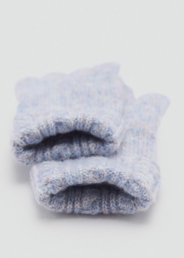 Mango Guantes punto - Lila