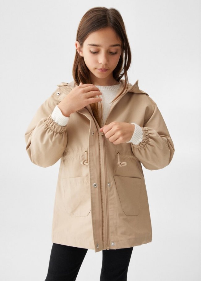 Mango Parka capucha - Marrón medio