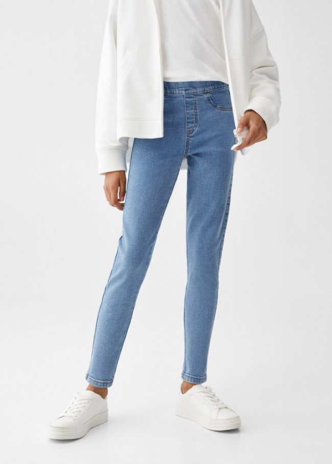 Mango Jeans cintura elástica - Azul medio
