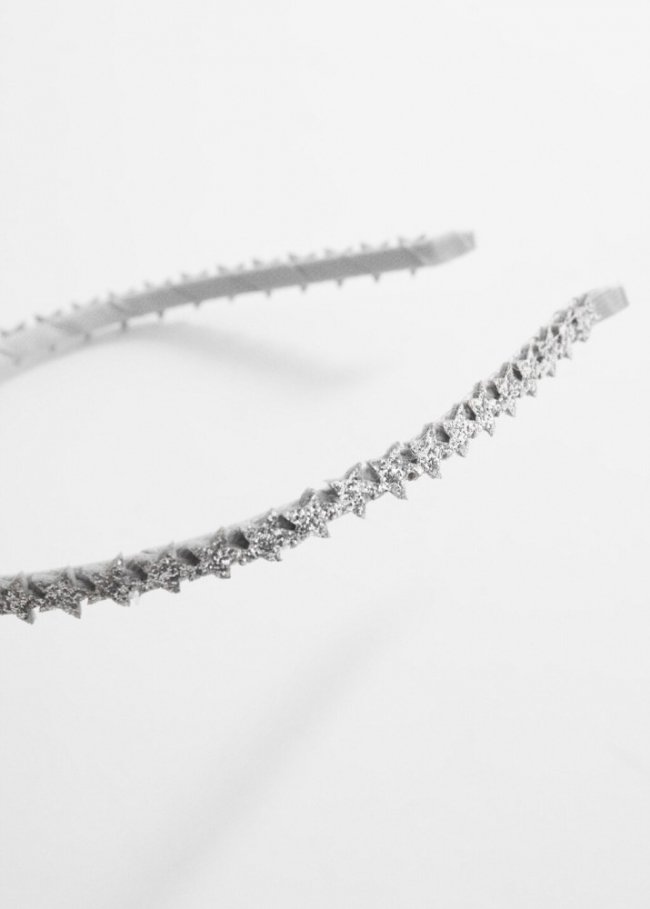 Mango Pack diadema y clips - Plata