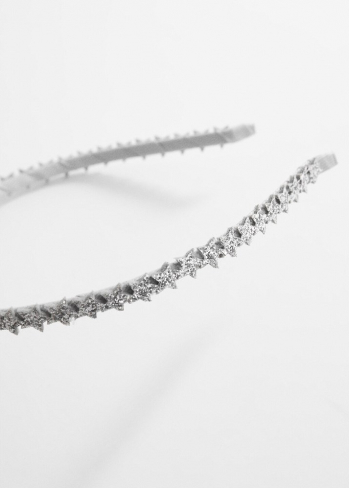 Mango Pack diadema y clips - Plata