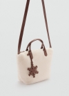 Mango Bolso piel borreguito combinado - Arena