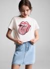 Mango Camiseta The Rolling Stones - Blanco roto
