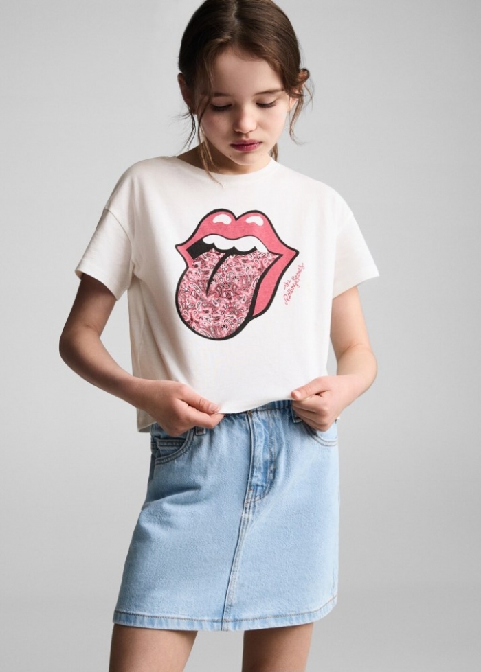 Mango Camiseta The Rolling Stones - Blanco roto