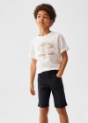 Mango Bermudas denim algodón - Denim negro