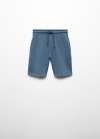 Mango Bermudas algodón cintura elástica - Azul