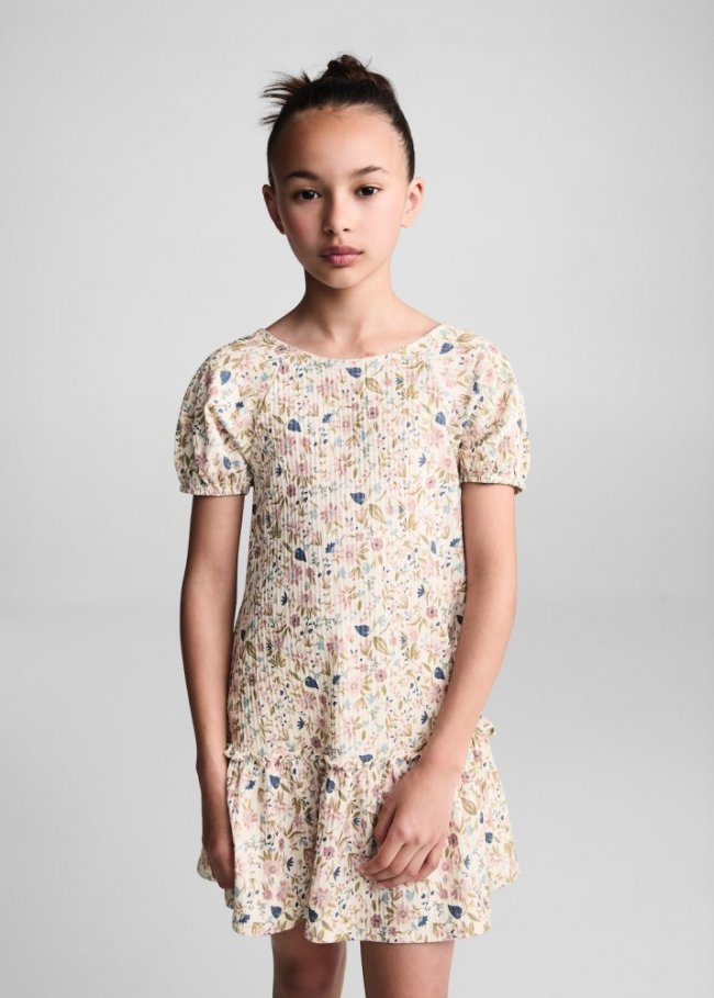 Mango Vestido estampado floral - Vainilla