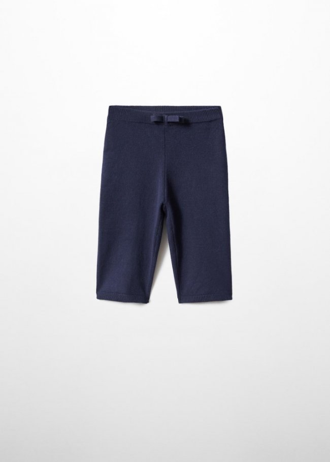 Mango Pantalón culotte punto - Azul marino oscuro