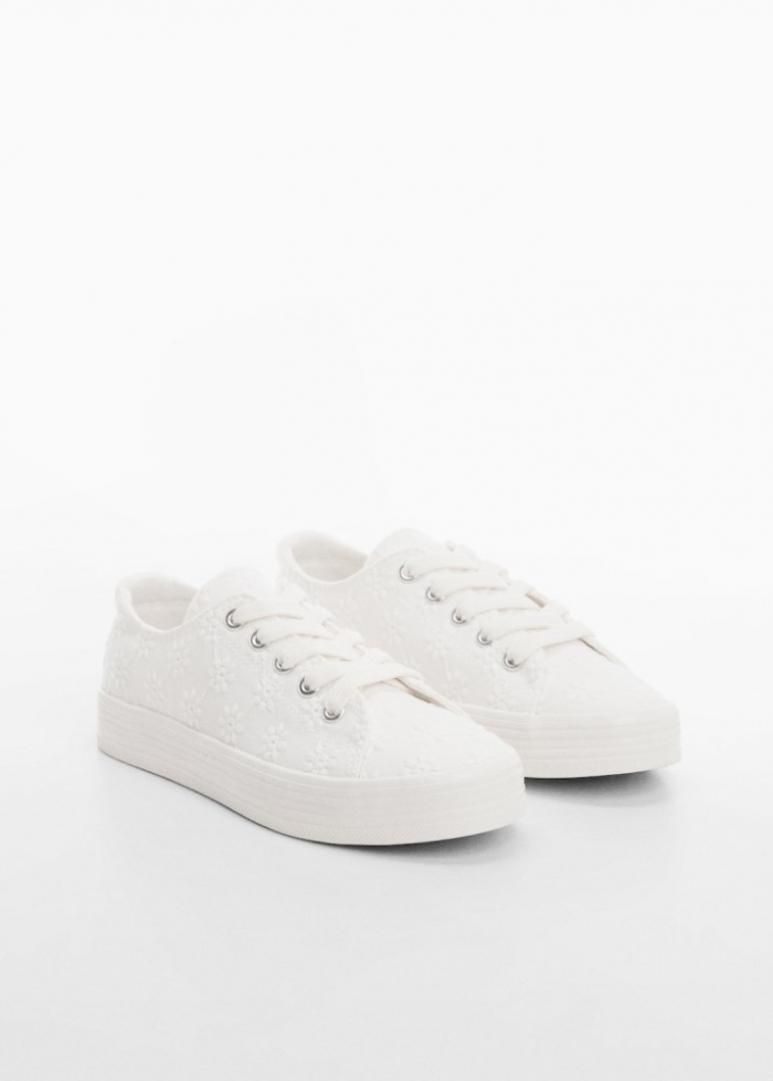 Mango Deportivas bordadas - Blanco