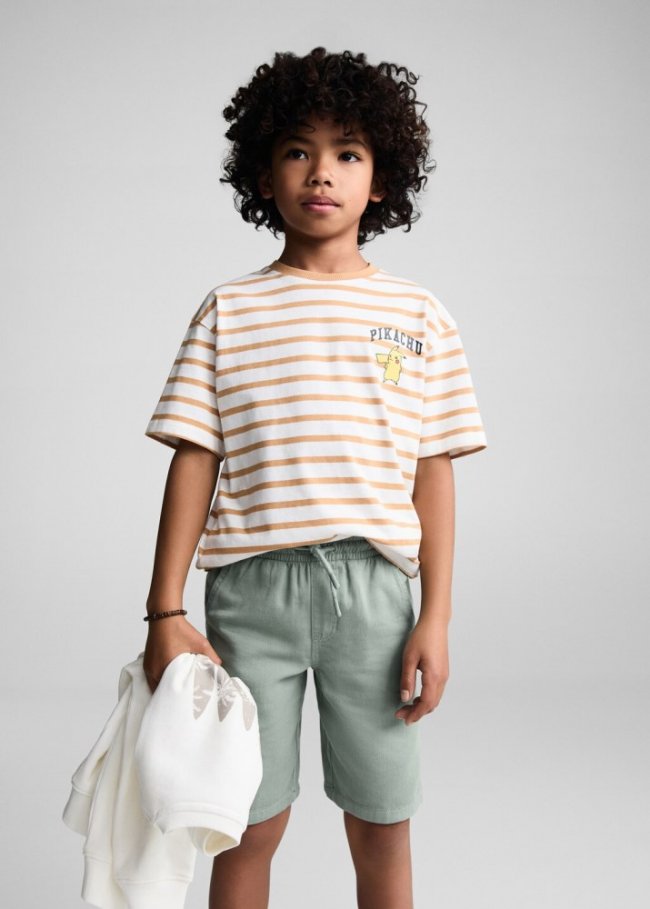 Mango Bermudas cintura elástica - Verde