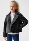 Mango Chaqueta efecto piel - Negro
