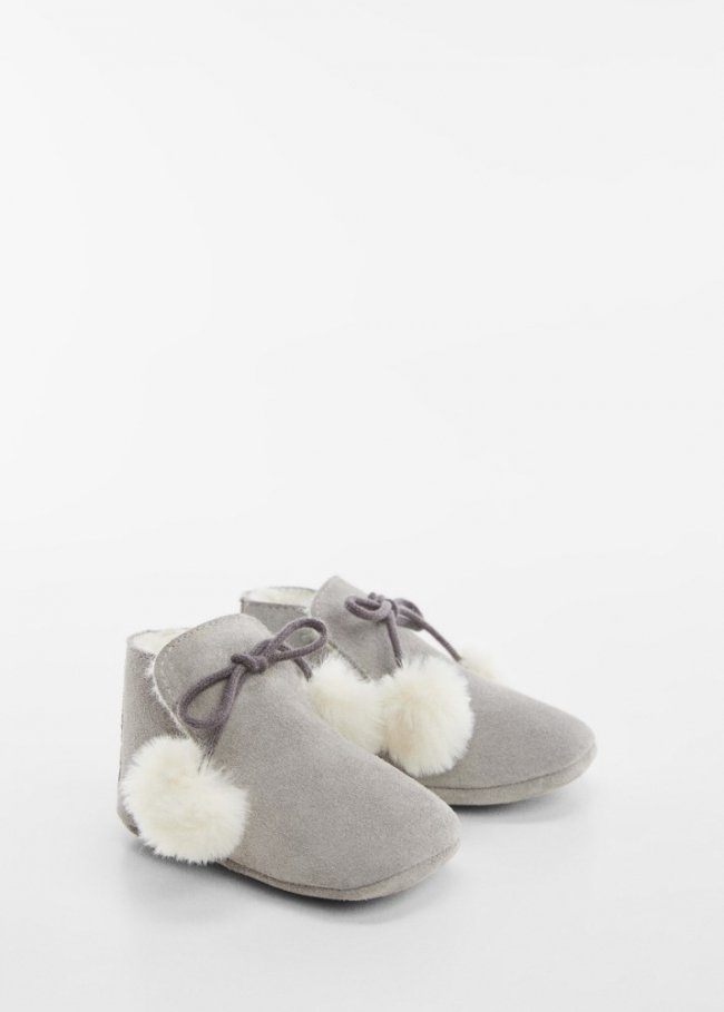 Mango Zapato pelo piel - Gris