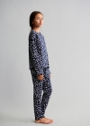 Mango Pijama largo estampado - Azul marino oscuro