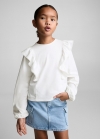 Mango Blusa detalle volantes - Blanco roto