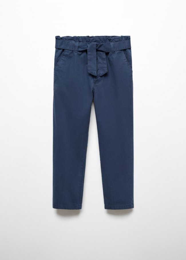 Mango Pantalón paper bag - Azul marino