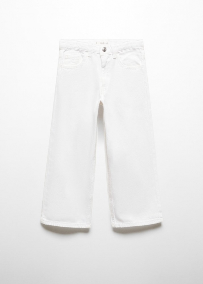 Mango Jeans culotte algodón - Blanco
