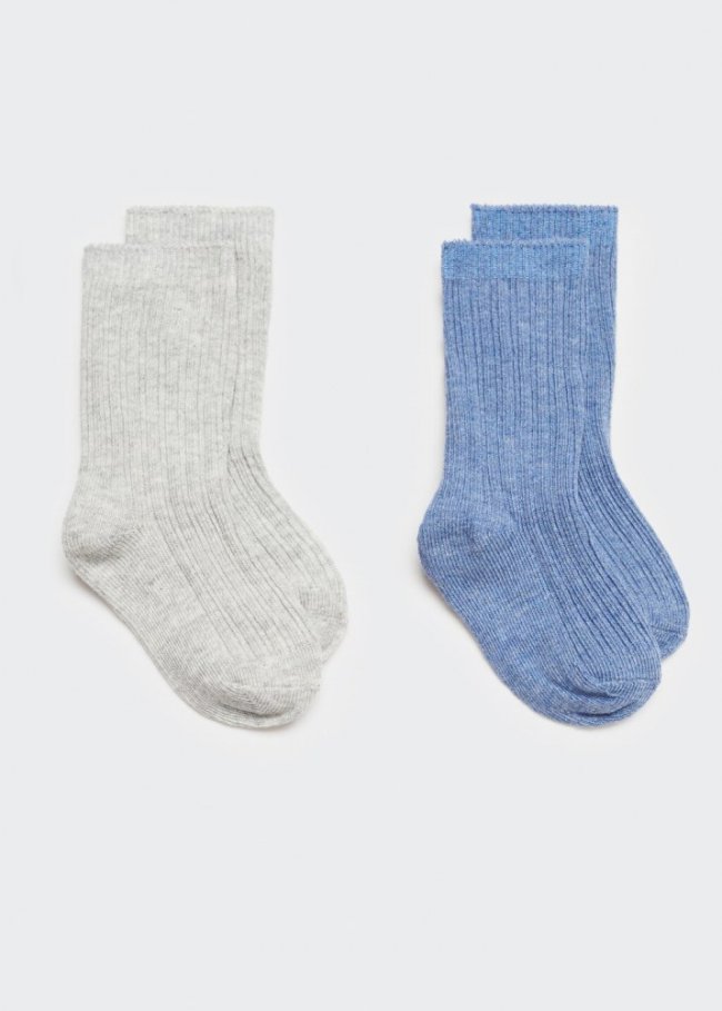 Mango Pack 2 calcetines punto - Azul