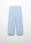 Mango Pantalón culotte algodón - Azul