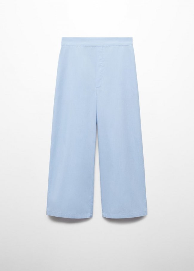 Mango Pantalón culotte algodón - Azul