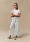 Mango Pantalón tul bordado - Blanco roto