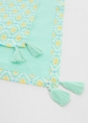 Mango Toalla 100% algodón estampada - Verde agua