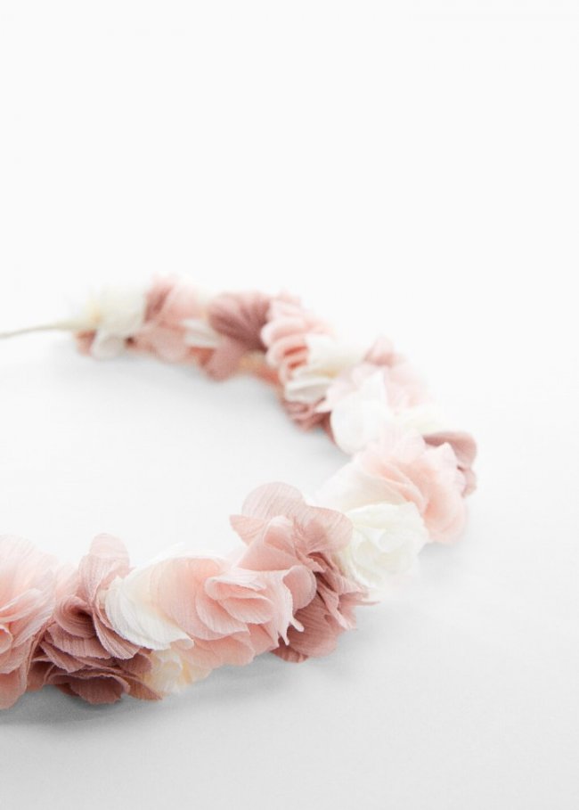 Mango Diadema flores relieve - Rosa