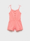 Mango Mono corto algodón - Rosa fluor