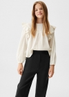 Mango Pantalón recto franela - Negro