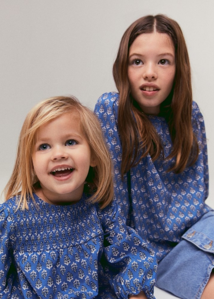 Mango Vestido estampado floral - Azul eléctrico