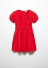 Mango Vestido fruncido abertura - Rojo