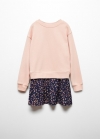 Mango Vestido sudadera falda estampada - Rosa