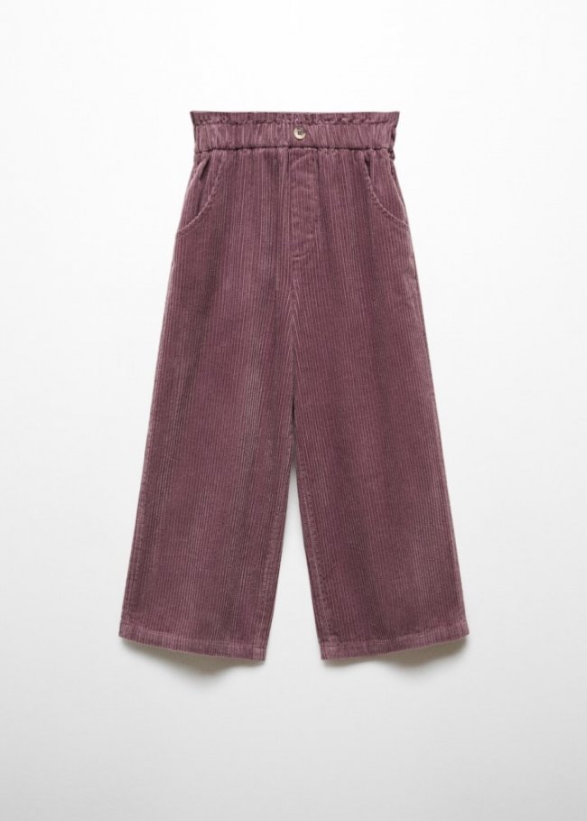 Mango Pantalón pana culotte - Morado