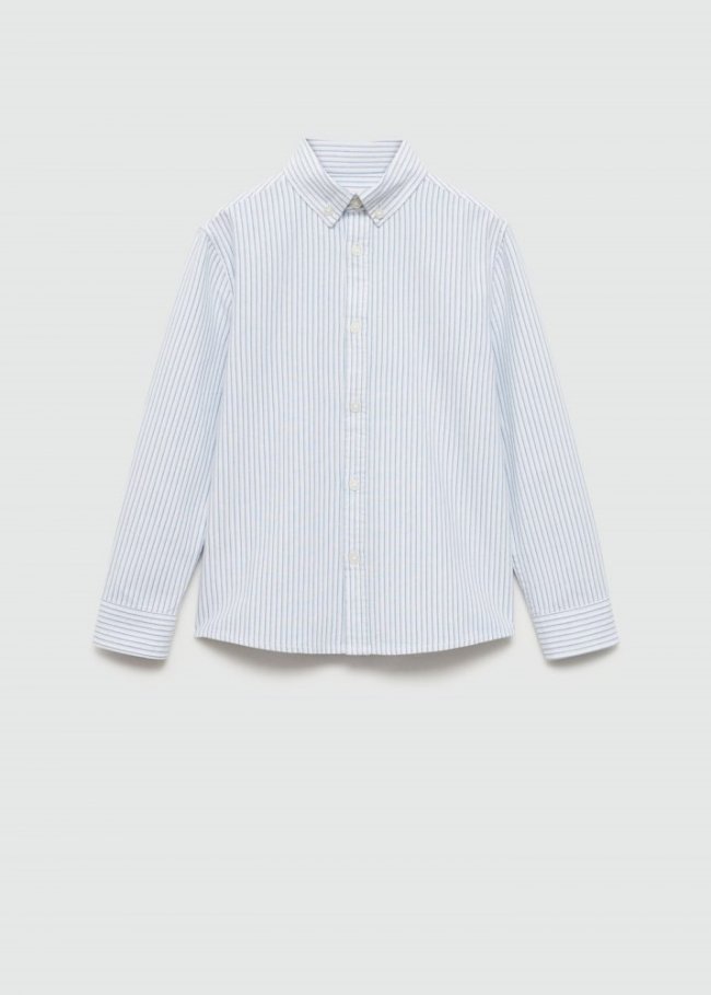 Mango Camisa Oxford algodón - Turquesa