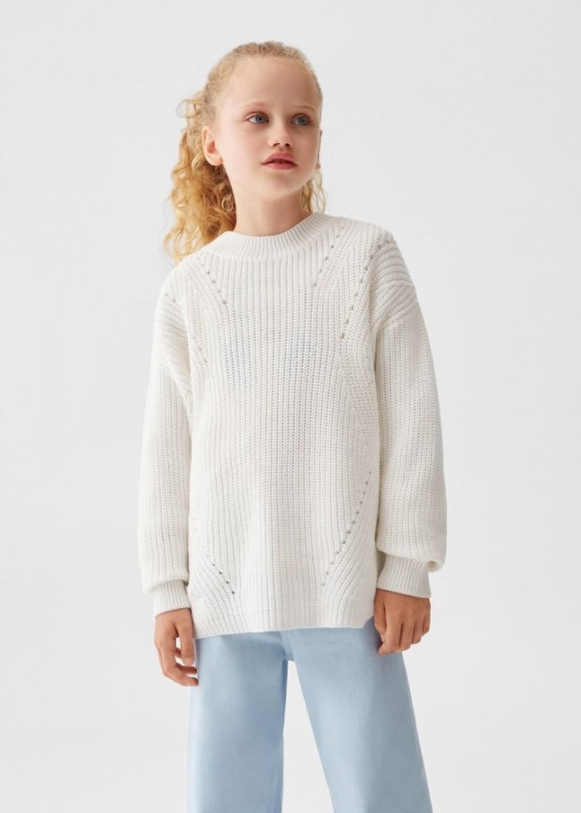 Mango Jersey punto algodón - Blanco roto