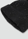 Mango Gorro punto lentejuelas - Negro