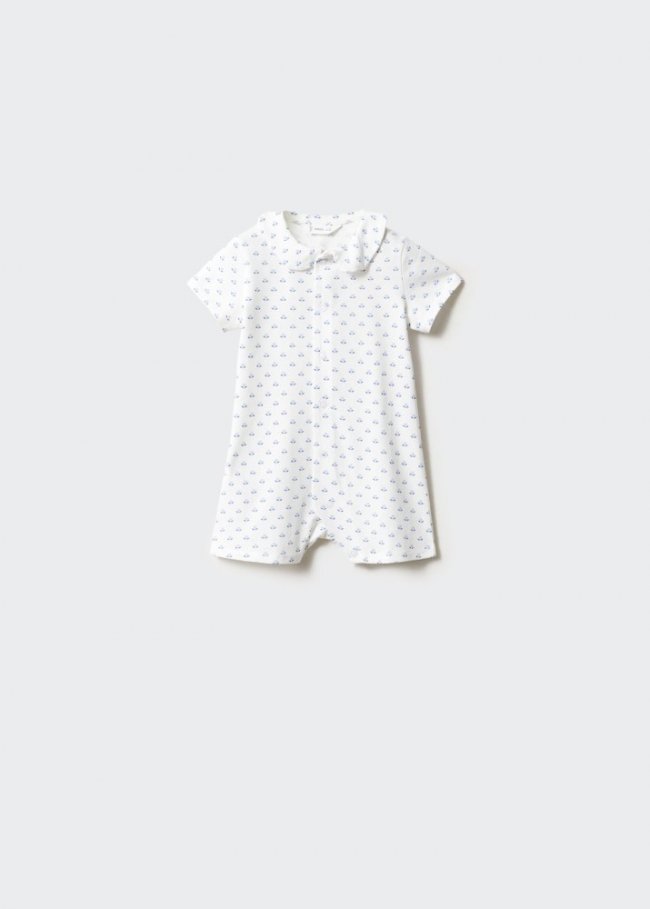 Mango Pijama body estampado - Blanco roto
